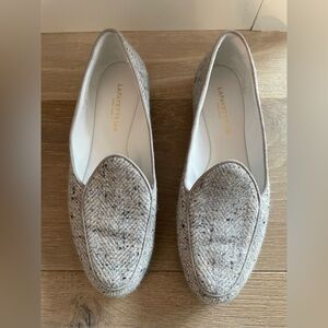 Lafayette 148 New York gray wool tweed loafers made in Spain size 37 (6.5)